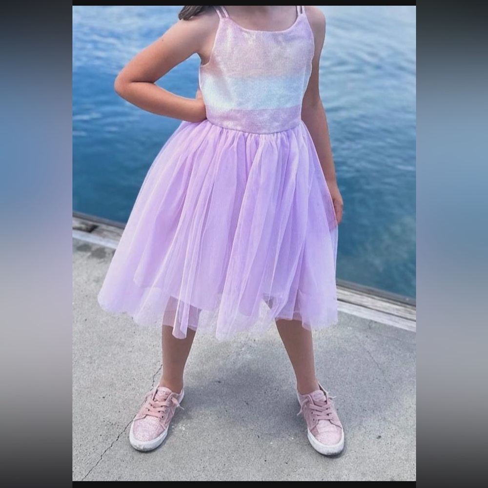 Cat And Jack Kids Mesh Dress Violet Thin Straps Size M